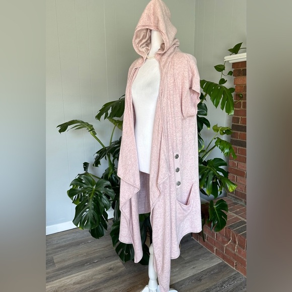 🛍️ Mint Velvet light pink long hoodie wrap style cardigan super stylish Size 14 - Picture 5 of 9